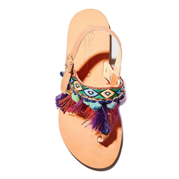 ANTHROPOLOGIE | ELINA LINARDAKI LEATHER DIZZY PARROT SANDALS SIZE 9 - Picture 3 of 10